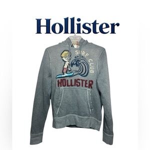 Vintage distressed Waxer Hollister embroidered hoodie Large